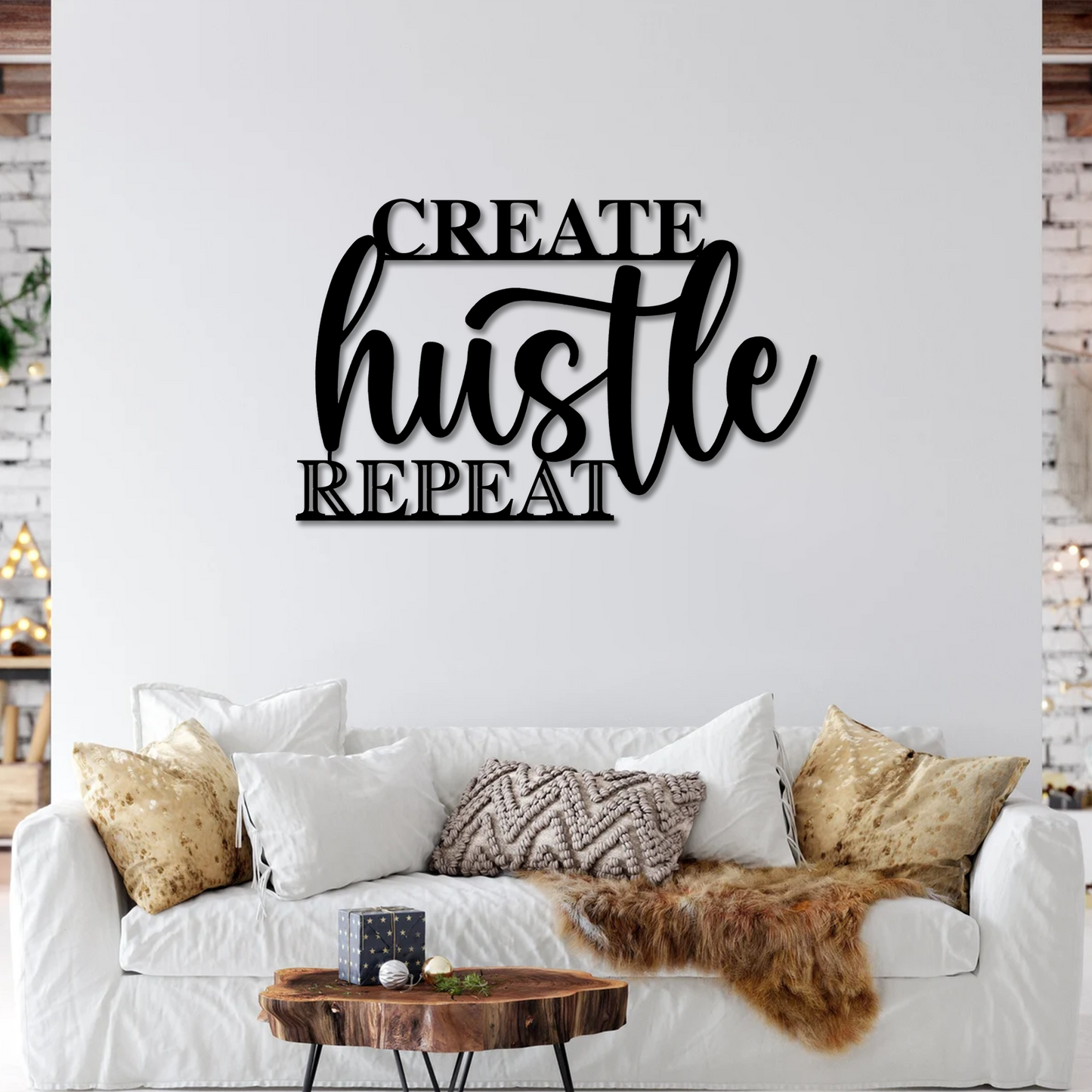 Create Hustle Repeat Wall Art