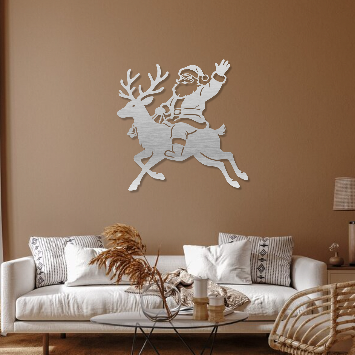 Santa on Reindeer Wall Art