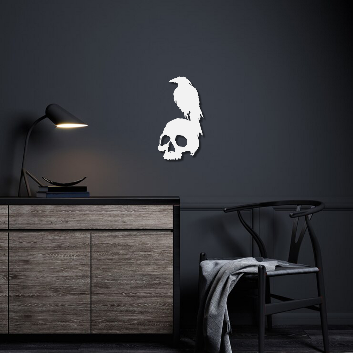 Raven Skull Wall Art