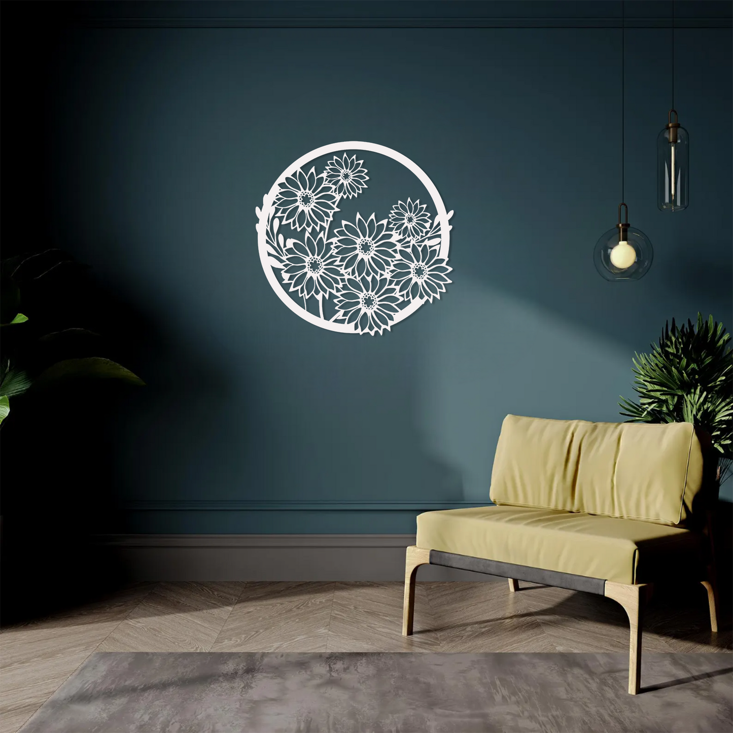 Floral Bloom Circle Wall Art