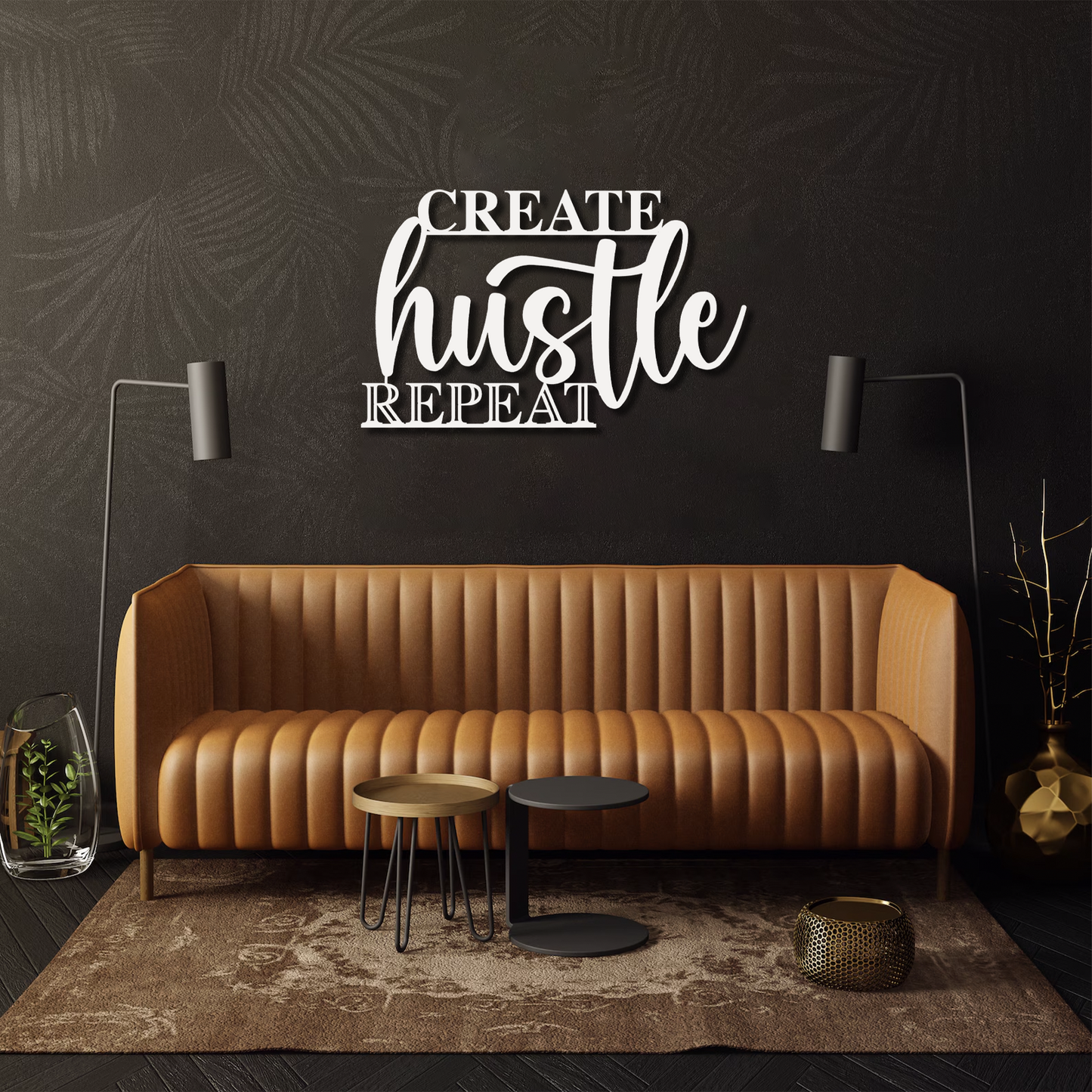 Create Hustle Repeat Wall Art