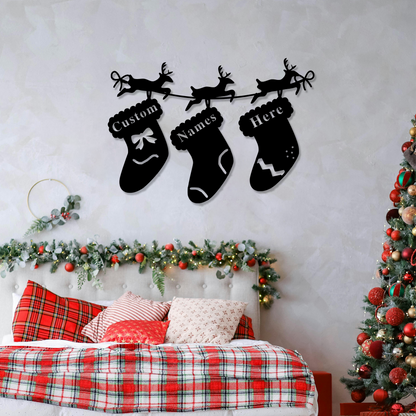 Personalized Christmas Stockings Wall Art