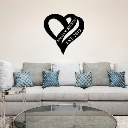 Personalized Love Heart Wall Art