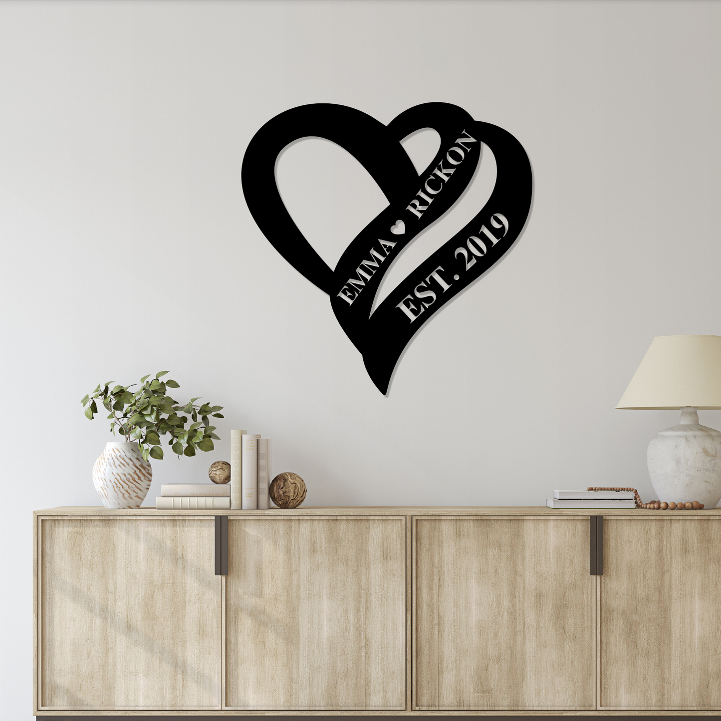 Personalized Love Heart Wall Art