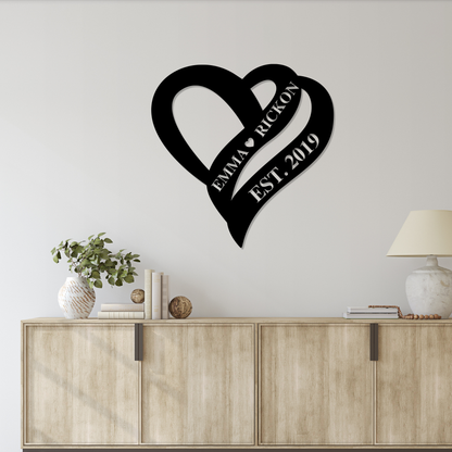 Personalized Love Heart Wall Art