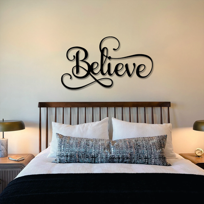 Believe Script Wall Art