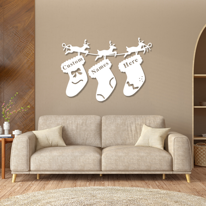 Personalized Christmas Stockings Wall Art