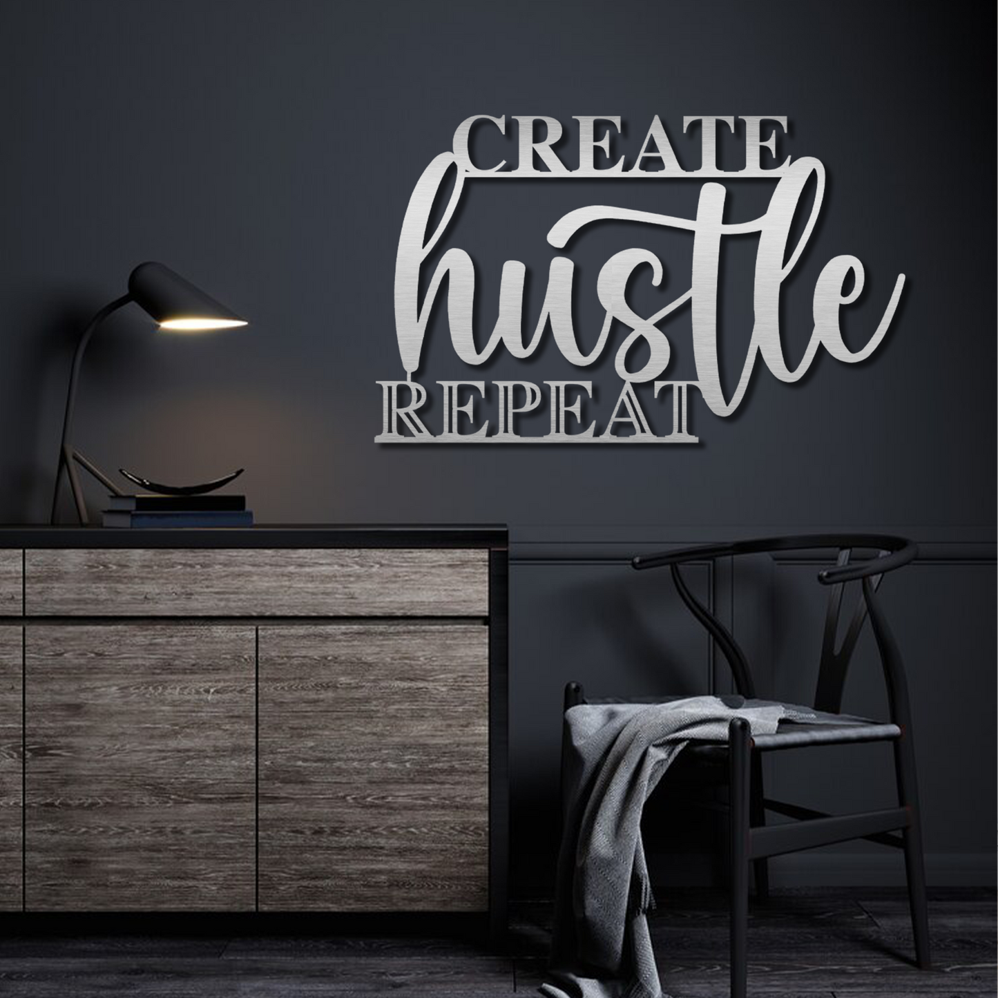 Create Hustle Repeat Wall Art