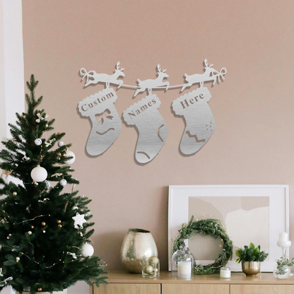 Personalized Christmas Stockings Wall Art