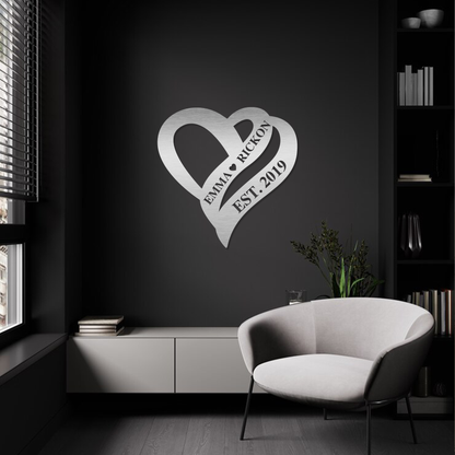 Personalized Love Heart Wall Art