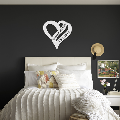 Personalized Love Heart Wall Art