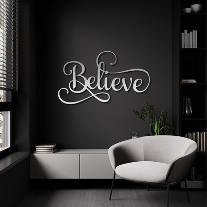 Believe Script Wall Art