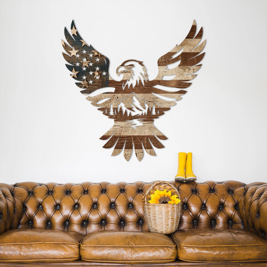 American Flag Eagle Printed Wall Art