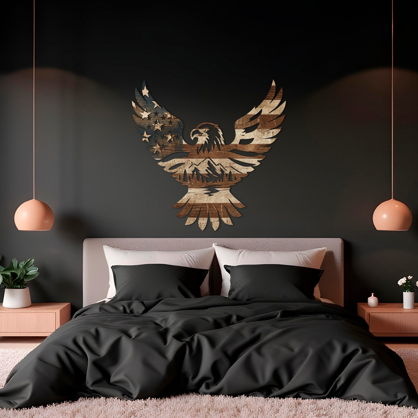 American Flag Eagle Printed Wall Art