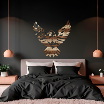 American Flag Eagle Printed Wall Art