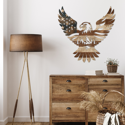 American Flag Eagle Printed Wall Art