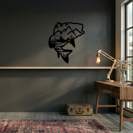 Bass Fishing in the Mountains Wall Art