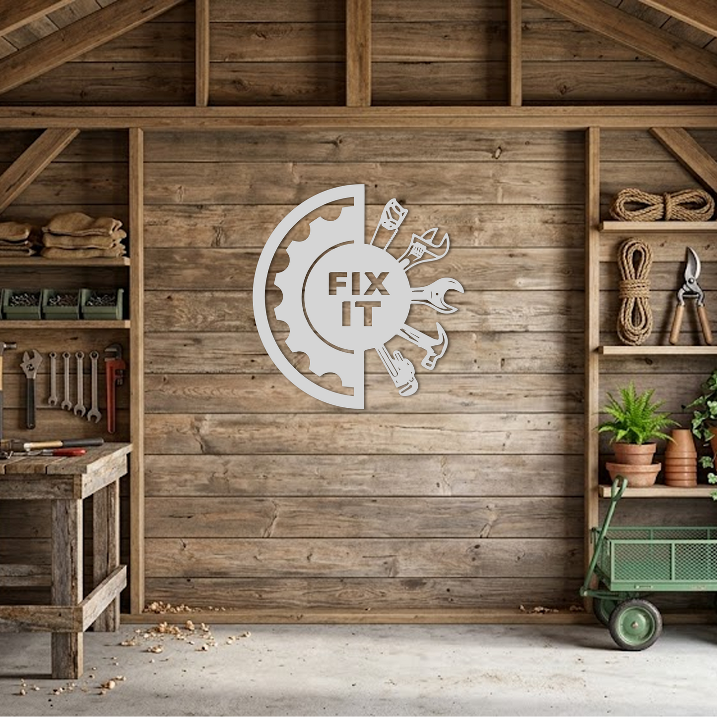 Dad's Fix It Workshop Tool Sign Wall Art