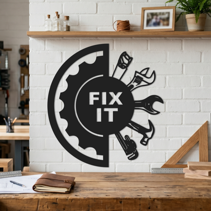 Dad's Fix It Workshop Tool Sign Wall Art