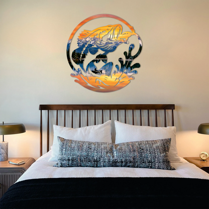 Sunset Bass Fishing Printed Wall Art
