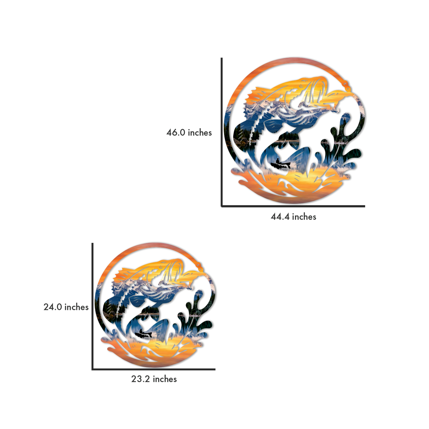 Sunset Bass Fishing Printed Wall Art