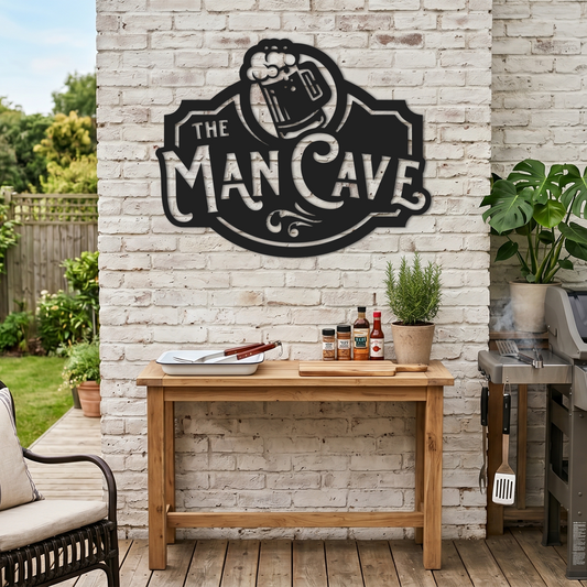 The Man Cave Beer Mug Wall Art