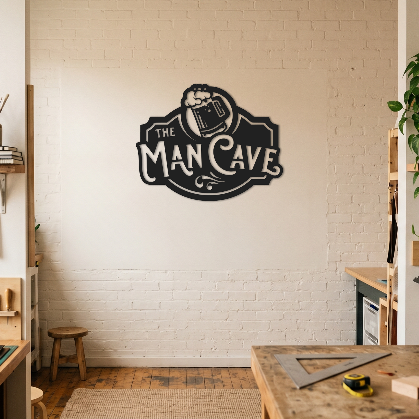 The Man Cave Beer Mug Wall Art
