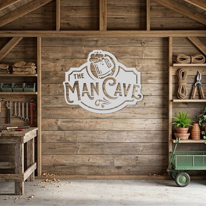The Man Cave Beer Mug Wall Art