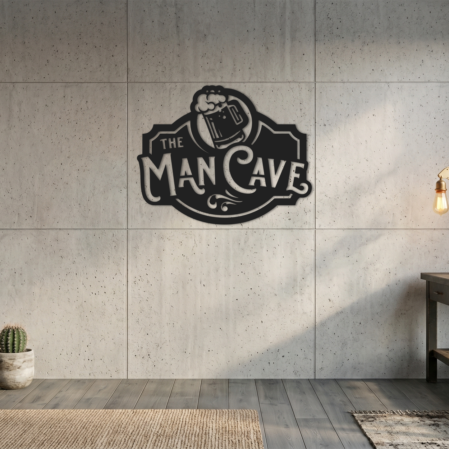 The Man Cave Beer Mug Wall Art