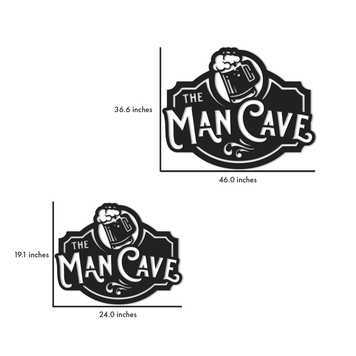The Man Cave Beer Mug Wall Art